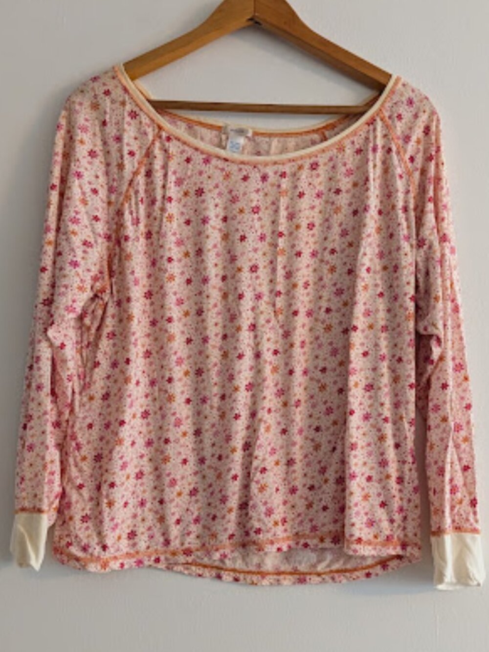 Old Navy Cream/Pink/Orange Pajama Top Size XXL